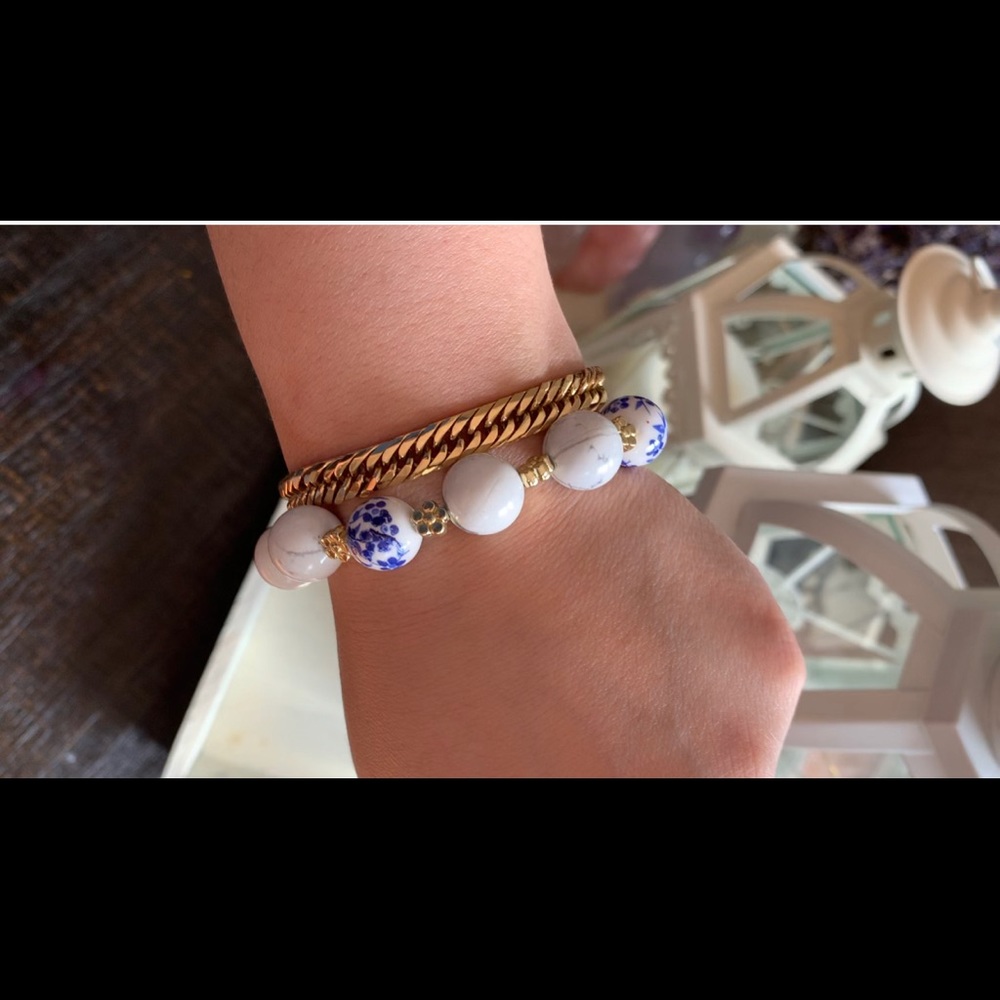 Howlite with decorative beads